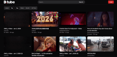 What DTube's homepage looks like.