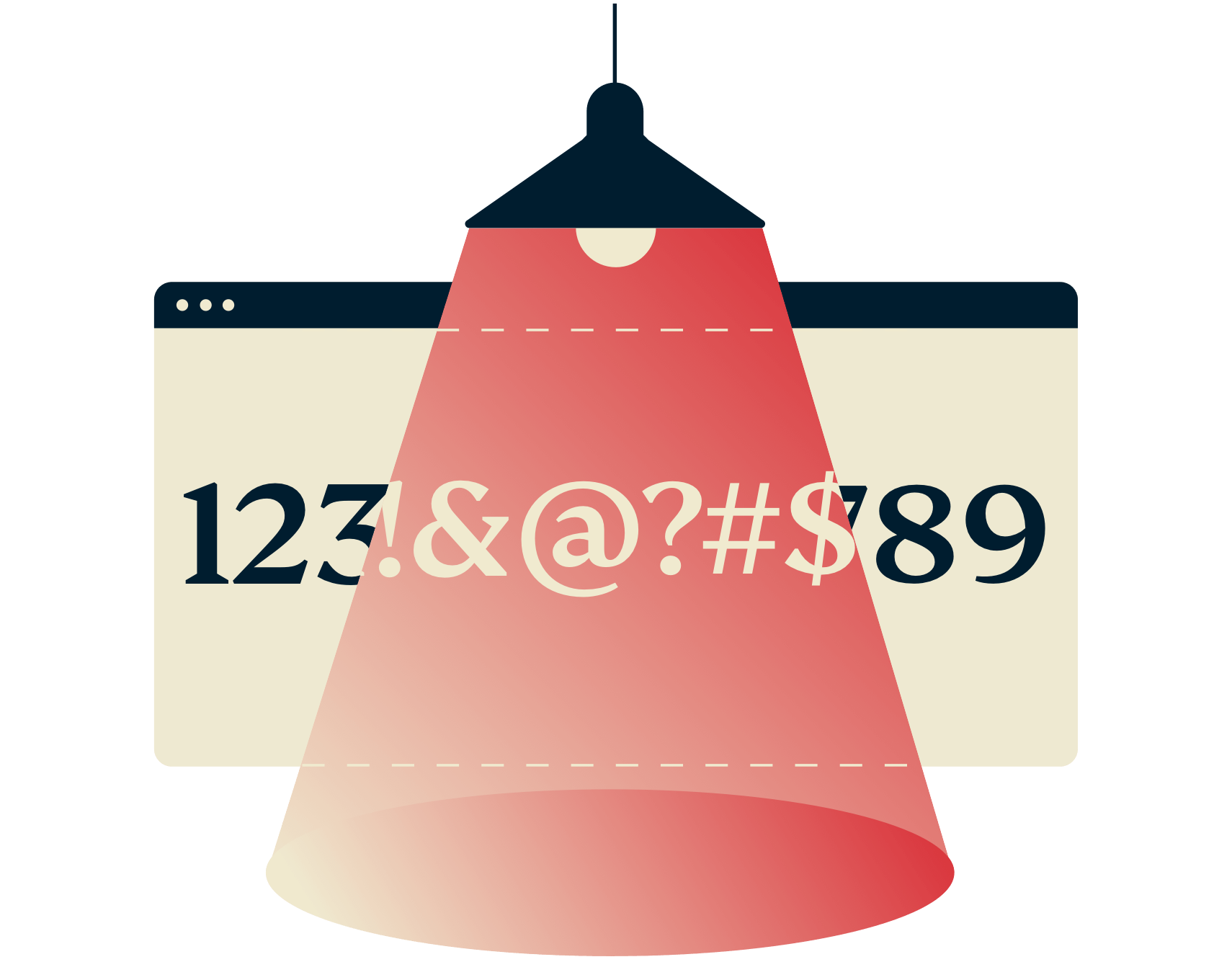 Лампа, показывающая зашифрованный текст.