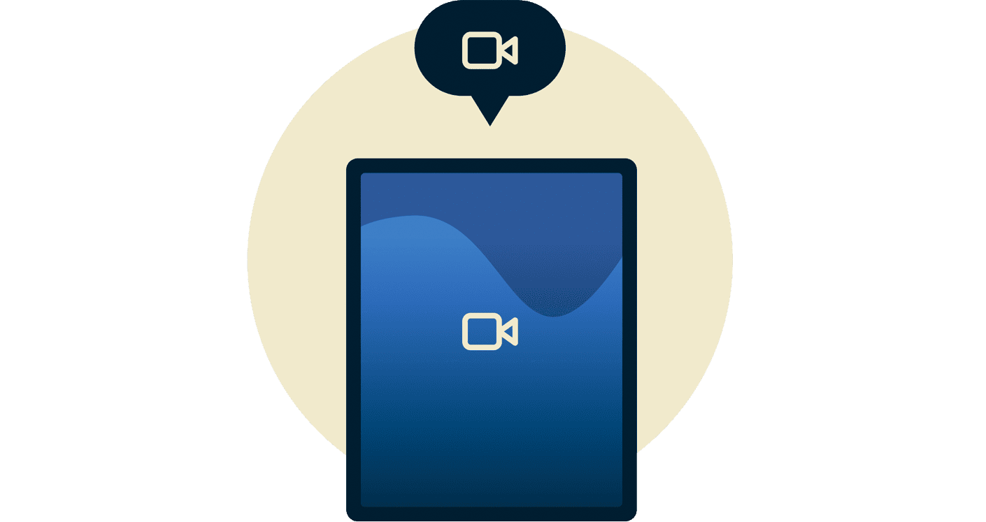 icono de vídeo en un dispositivo iPad