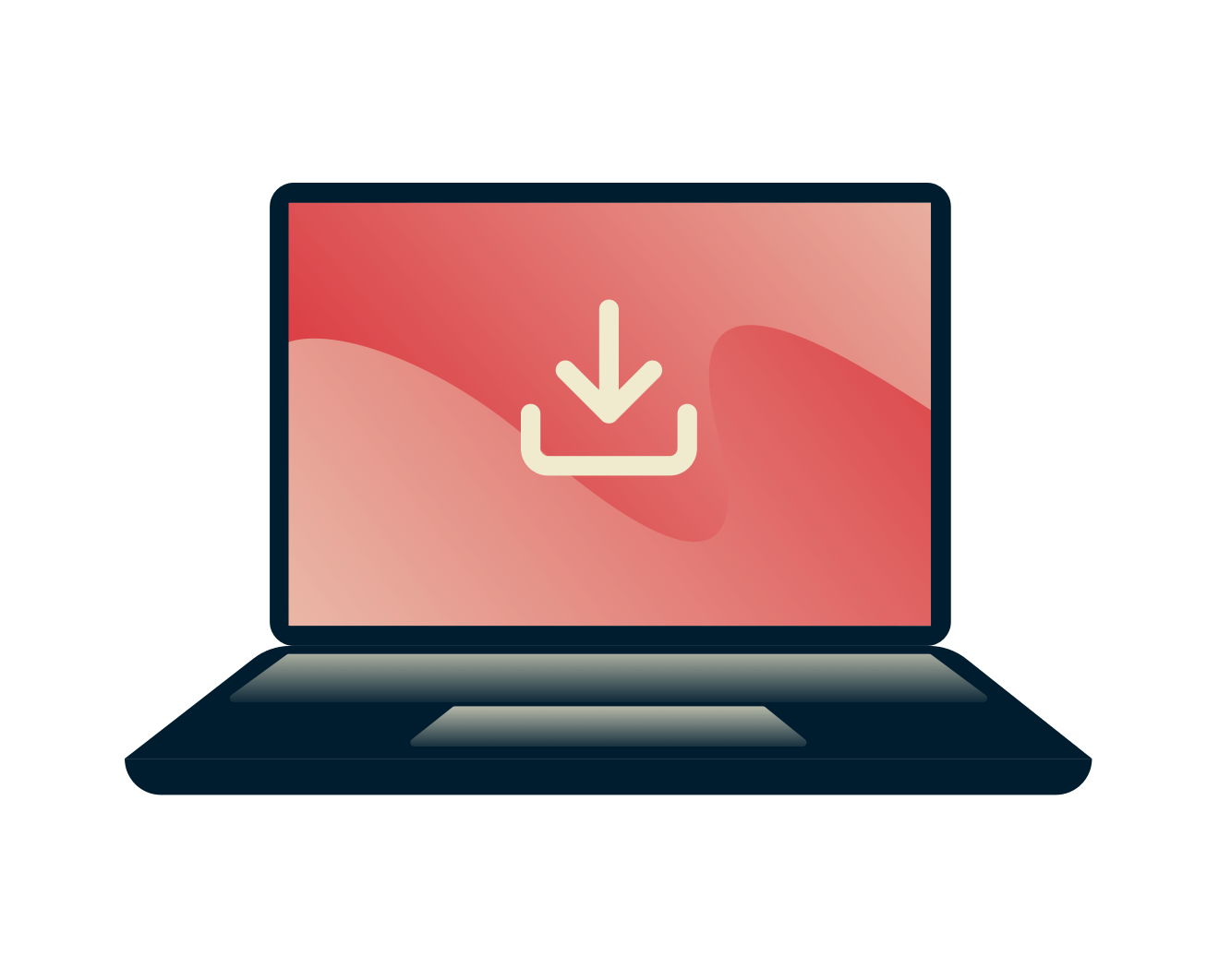 Last ned anonymt. Laptop med nedlastingsikon.